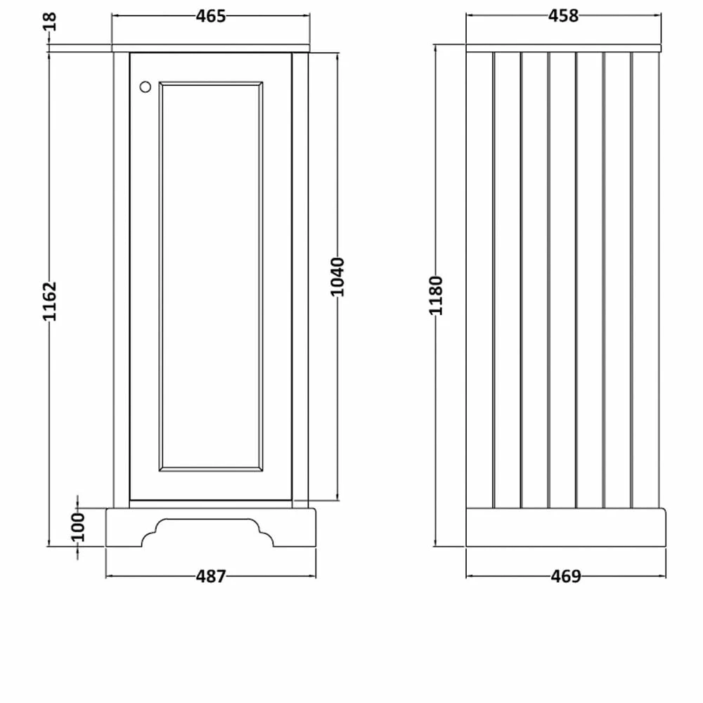 Bayswater Pointing White Tall Boy Storage Unit 465mm Wide 4 Bayswater Pointing White Tall Boy Storage Unit 465mm Wide - Image 2