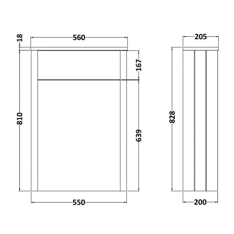 Bayswater Plummett Grey WC Toilet Unit 550mm Wide 4 Bayswater Plummett Grey WC Toilet Unit 550mm Wide - Image 2