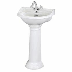 Bayswater Porchester Basin With Full Pedestal 500mm Wide 1 Tap Hole