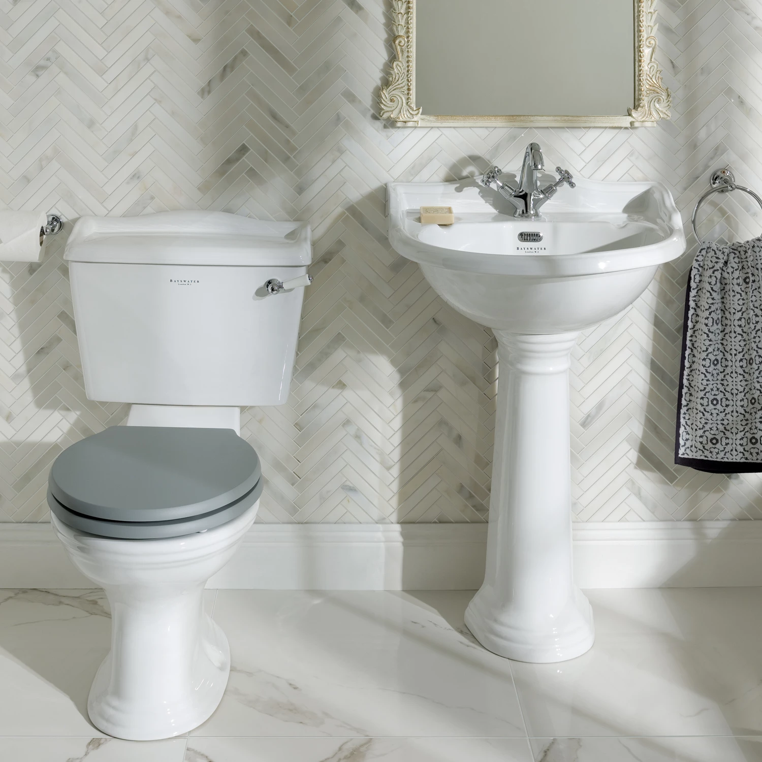 Bayswater Porchester Basin With Full Pedestal 500mm Wide 1 Tap Hole 6 Bayswater Porchester Basin With Full Pedestal 500mm Wide 1 Tap Hole - Image 4