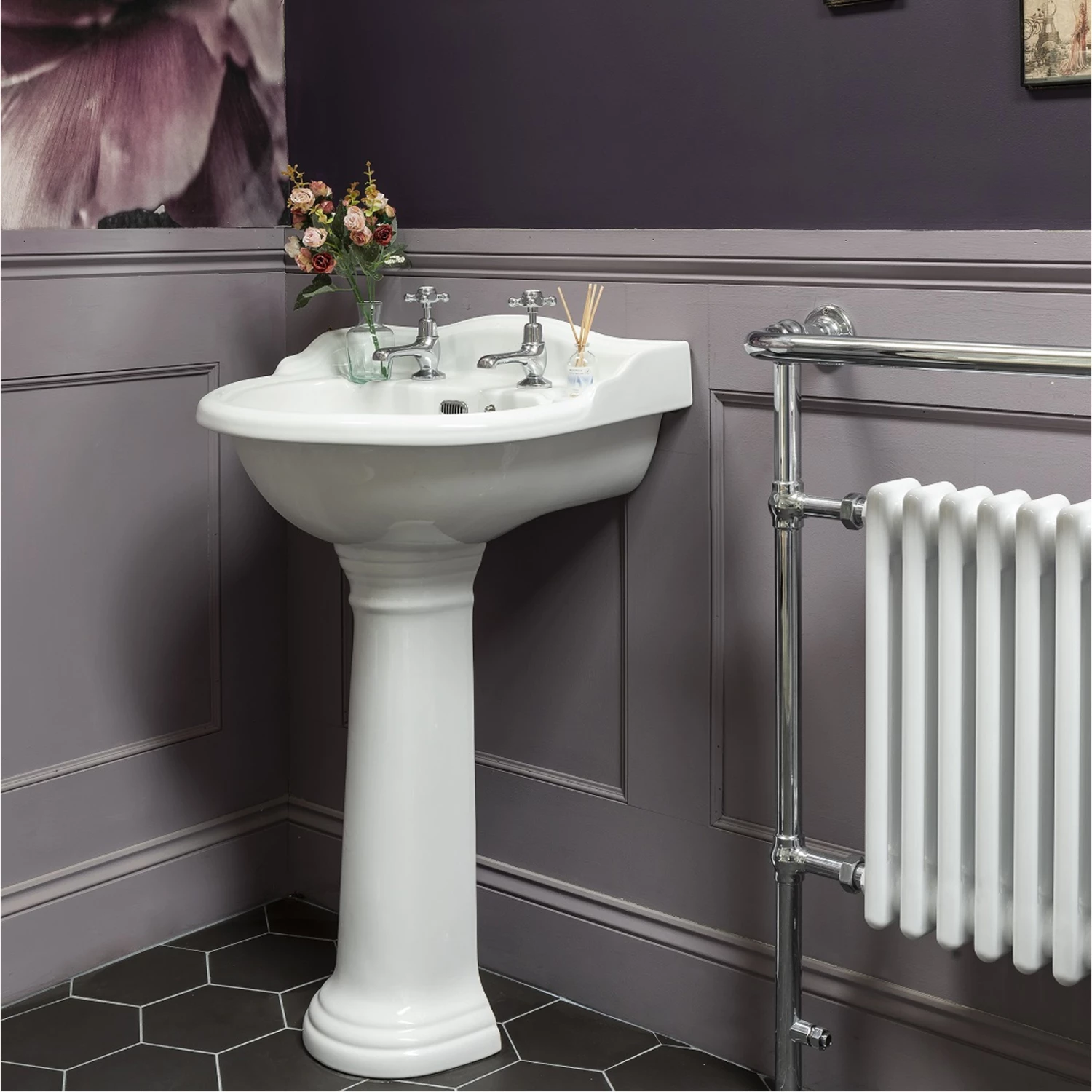 Bayswater Porchester Basin With Full Pedestal 500mm Wide 2 Tap Hole 3 Bayswater Porchester Basin With Full Pedestal 500mm Wide 2 Tap Hole
