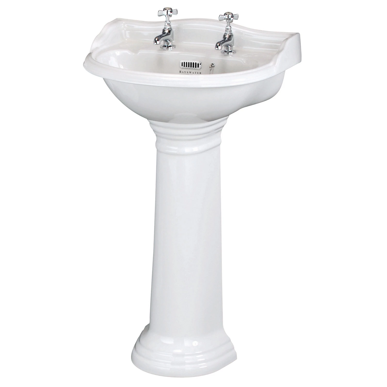 Bayswater Porchester Basin With Full Pedestal 500mm Wide 2 Tap Hole 6 Bayswater Porchester Basin With Full Pedestal 500mm Wide 2 Tap Hole - Image 4