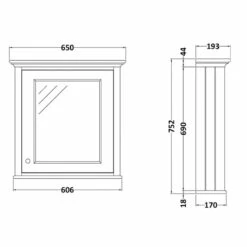 Bayswater Stiffkey Blue Bathroom Cabinet 750mm High X 650mm Wide