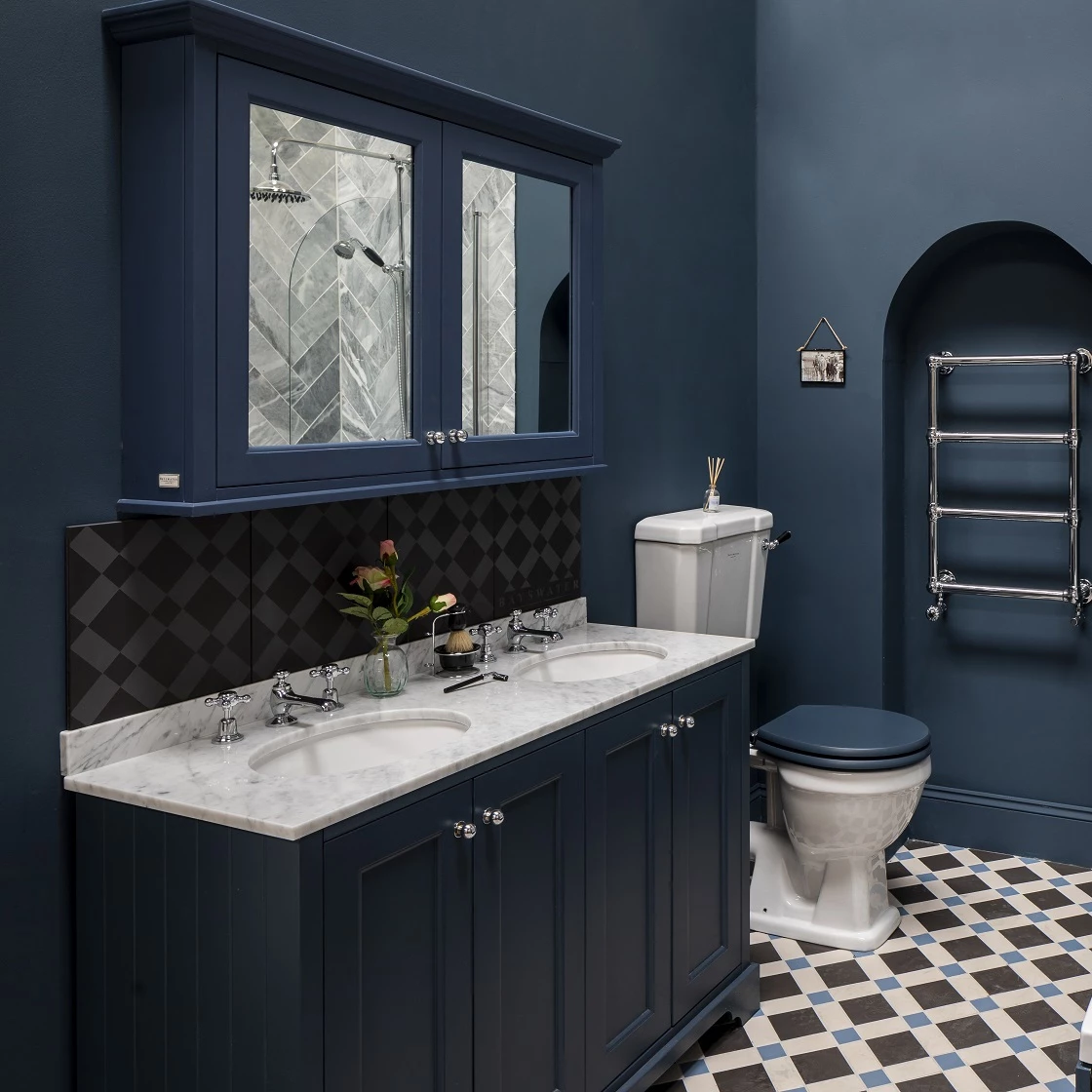 Bayswater Stiffkey Blue Bathroom Cabinet 750mm High X 1050mm Wide 3 Bayswater Stiffkey Blue Bathroom Cabinet 750mm High X 1050mm Wide
