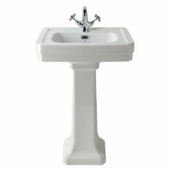 Bayswater Victrion Basin With Full Pedestal 550mm Wide 1 Tap Hole