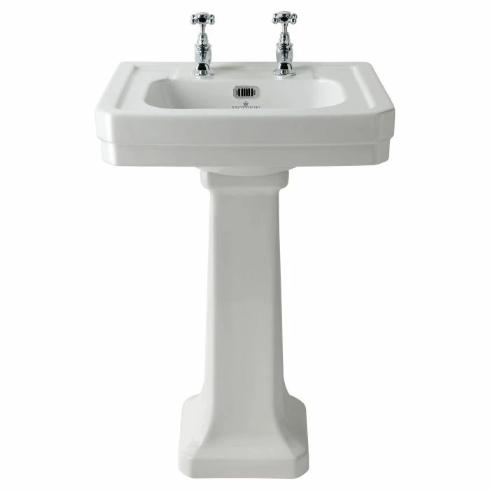 Bayswater Victrion Basin With Full Pedestal 550mm Wide 2 Tap Hole 4 Bayswater Victrion Basin With Full Pedestal 550mm Wide 2 Tap Hole - Image 2