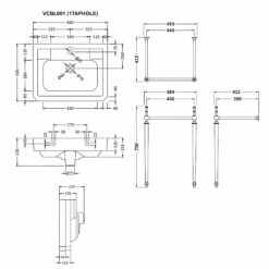 Bayswater Victrion Basin With Wash Stand 640mm Wide - 1 Tap Hole 7 Bayswater Victrion Basin With Wash Stand 640mm Wide - 1 Tap Hole -HEATANDPLUMB Sales bayswater victrion basin vcbl001 vcobs101 1 1