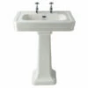 Bayswater Victrion Basin With Full Pedestal 640mm Wide - 2 Tap Hole 2 Bayswater Victrion Basin With Full Pedestal 640mm Wide - 2 Tap Hole -HEATANDPLUMB Sales bayswater victrion basin vcbl002 vcpl001