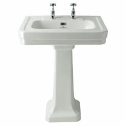 Bayswater Victrion Basin With Full Pedestal 640mm Wide - 2 Tap Hole