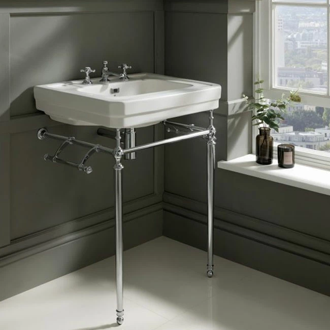 Bayswater Victrion Basin With Wash Stand 640mm Wide - 3 Tap Hole 3 Bayswater Victrion Basin With Wash Stand 640mm Wide - 3 Tap Hole