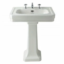 Bayswater Victrion Basin With Full Pedestal 640mm Wide - 3 Tap Hole