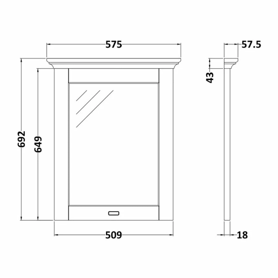 Bayswater Victrion Bathroom Mirror 690mm H X 575mm W - Earl's Grey 3 Bayswater Victrion Bathroom Mirror 690mm H X 575mm W - Earl's Grey