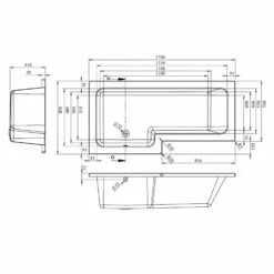 BC Designs Solidblue L-Shaped Shower Bath 1700mm X 700mm/850mm Left Handed - 0 Tap Hole 9 BC Designs Solidblue L-Shaped Shower Bath 1700mm X 700mm/850mm Left Handed - 0 Tap Hole -HEATANDPLUMB Sales bc designs solidblue bath bai008 2