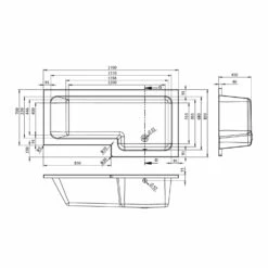 BC Designs Solidblue L-Shaped Shower Bath 1700mm X 700mm/850mm Right Handed - 0 Tap Hole 8 BC Designs Solidblue L-Shaped Shower Bath 1700mm X 700mm/850mm Right Handed - 0 Tap Hole -HEATANDPLUMB Sales bc designs solidblue bath bai010 1