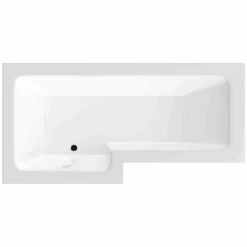BC Designs Solidblue L-Shaped Shower Bath 1500mm X 700mm/850mm Left Handed - 0 Tap Hole