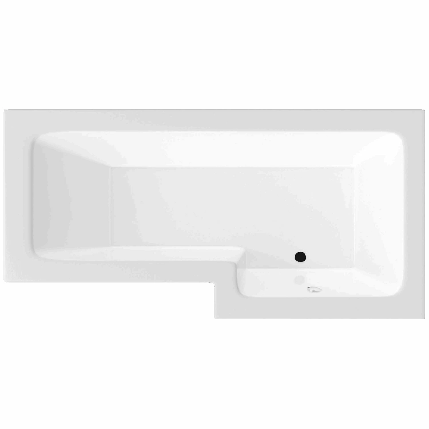 BC Designs Solidblue L-Shaped Shower Bath 1500mm X 700mm/850mm Right Handed - 0 Tap Hole 4 BC Designs Solidblue L-Shaped Shower Bath 1500mm X 700mm/850mm Right Handed - 0 Tap Hole - Image 2