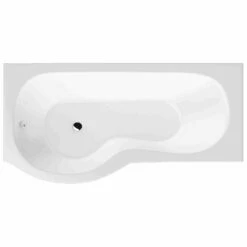 BC Designs Solidblue P-Shaped Shower Bath 1500mm X 700mm/850mm Left Handed - 0 Tap Hole 8 BC Designs Solidblue P-Shaped Shower Bath 1500mm X 700mm/850mm Left Handed - 0 Tap Hole -HEATANDPLUMB Sales bc designs solidblue bath bai020 1 2