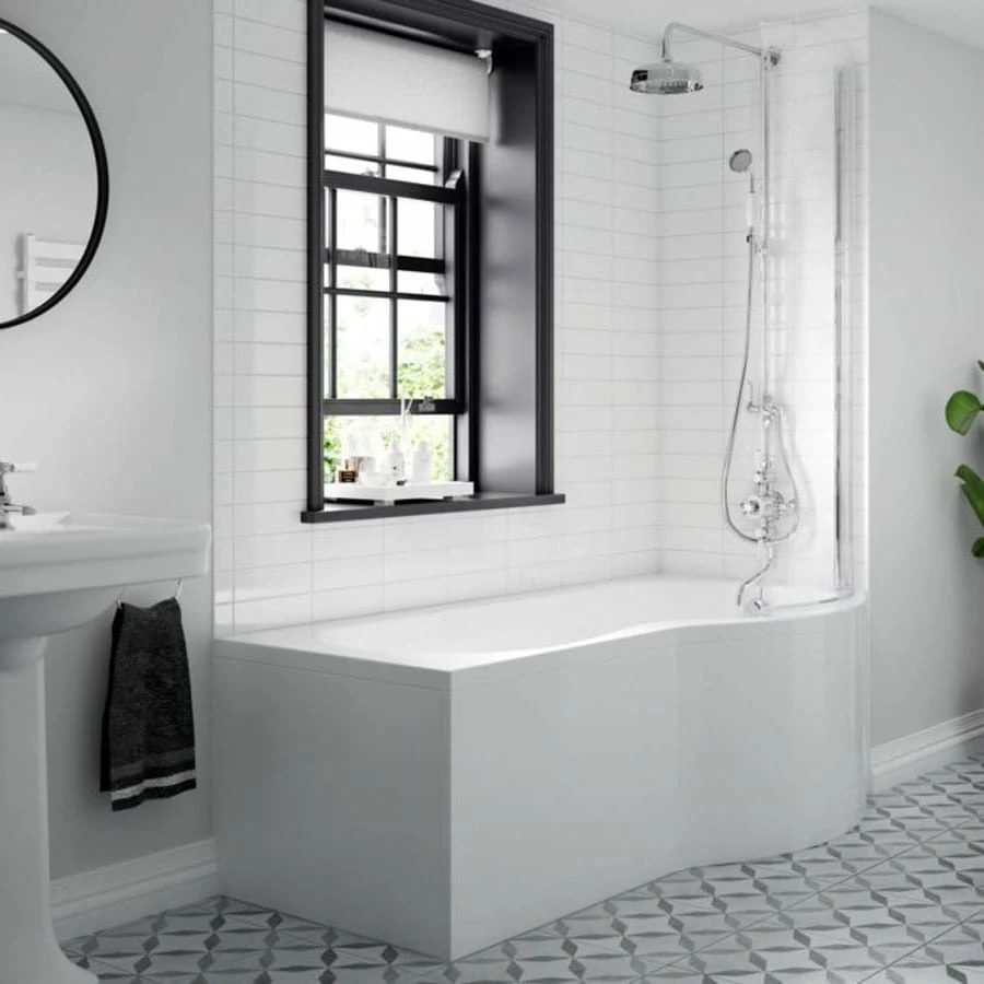 BC Designs Solidblue P-Shaped Shower Bath 1700mm X 700mm/850mm Right Handed - 0 Tap Hole 5 BC Designs Solidblue P-Shaped Shower Bath 1700mm X 700mm/850mm Right Handed - 0 Tap Hole - Image 3