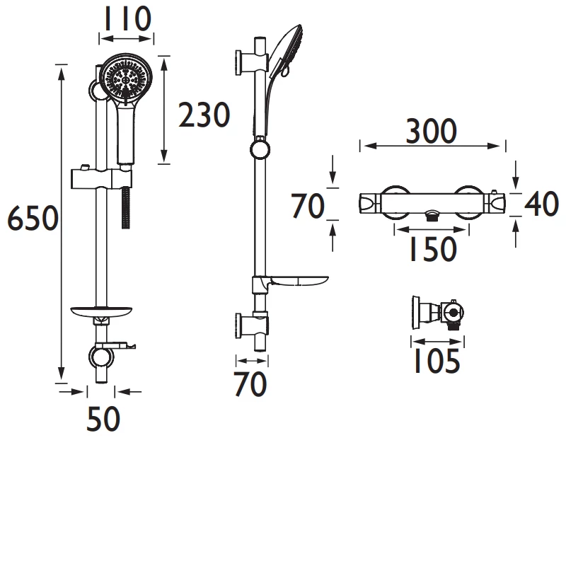 Bristan Artisan FastFit Bar Mixer Shower With Multi Mode Shower Kit 8 Bristan Artisan FastFit Bar Mixer Shower With Multi Mode Shower Kit - Image 6