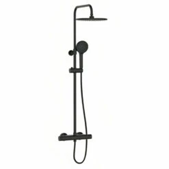 Bristan Buzz Thermostatic Bar Mixer Shower With Shower Rigid Riser Kit And Fixed Head - Black