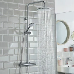 Bristan Buzz Thermostatic Bar Mixer Shower With Shower Rigid Riser Kit And Fixed Head - Chrome