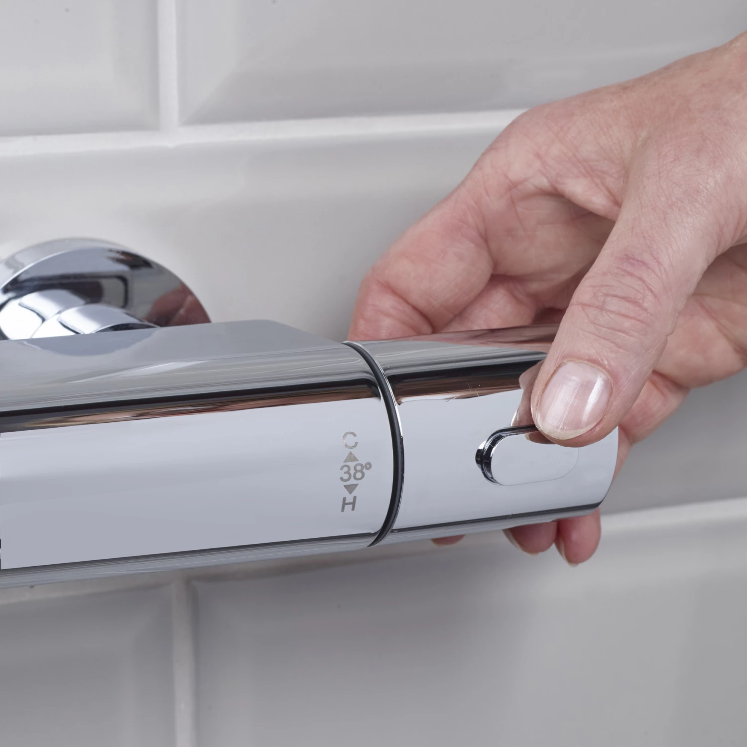 Bristan Buzz Thermostatic Bar Mixer Shower With Shower Rigid Riser Kit And Fixed Head - Chrome 7 Bristan Buzz Thermostatic Bar Mixer Shower With Shower Rigid Riser Kit And Fixed Head - Chrome - Image 5