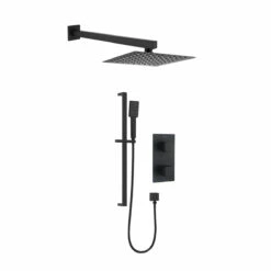 Bristan Cobalt Recessed Dual Concealed Mixer Shower With Shower Kit And Fixed Head - Black