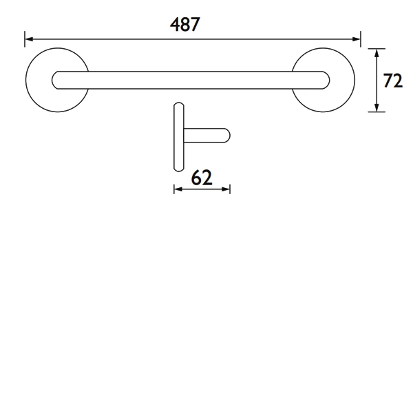 Bristan Grab Bar Bathroom Rail 487mm Wide - Chrome 4 Bristan Grab Bar Bathroom Rail 487mm Wide - Chrome - Image 2