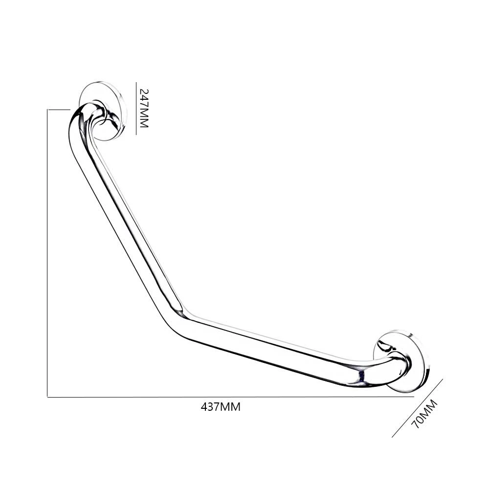 Bristan 437mm Grab Bar Bathroom Rail - Chrome 4 Bristan 437mm Grab Bar Bathroom Rail - Chrome - Image 2
