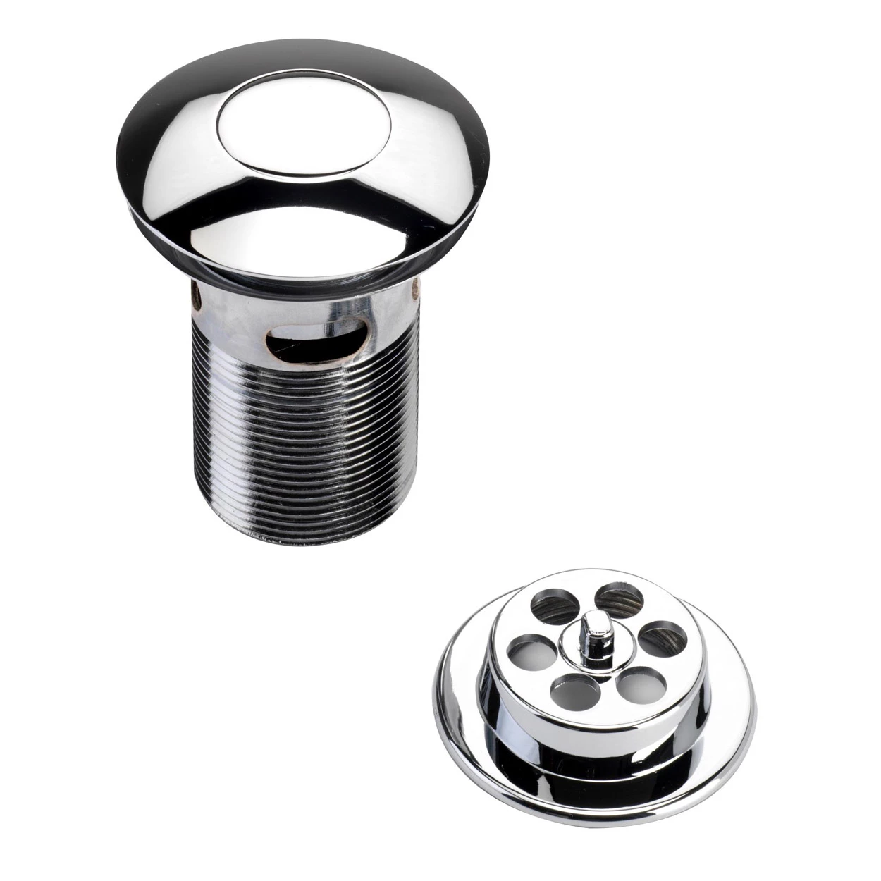 Bristan Round Push Button Bath Waste Chrome - Slotted 3 Bristan Round Push Button Bath Waste Chrome - Slotted