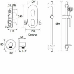 Bristan Hourglass Dual Concealed Mixer Shower With Shower Kit 16 Bristan Hourglass Dual Concealed Mixer Shower With Shower Kit -HEATANDPLUMB Sales bristan hourglass complete mixer shower hourglass shwr pk 1