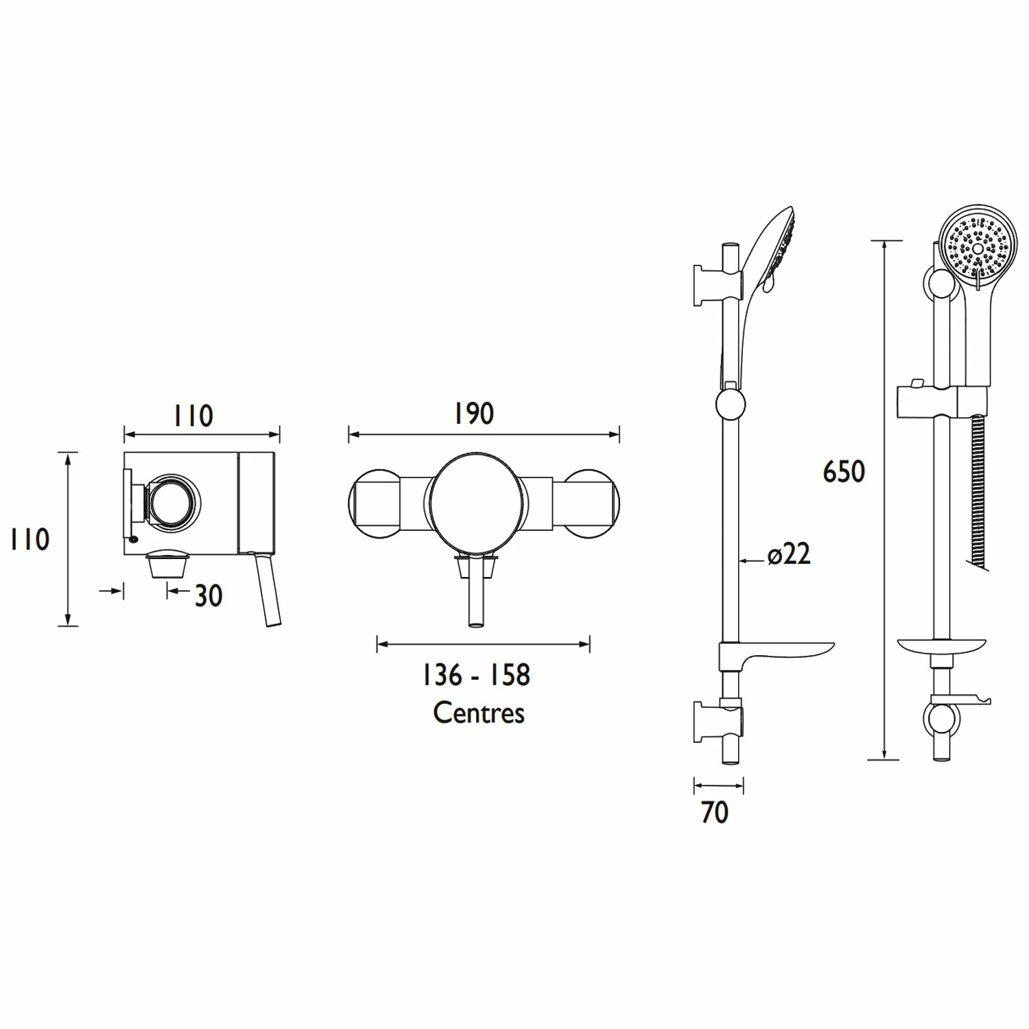 Bristan Prism Sequential Exposed Mixer Shower With Shower Kit 4 Bristan Prism Sequential Exposed Mixer Shower With Shower Kit - Image 2
