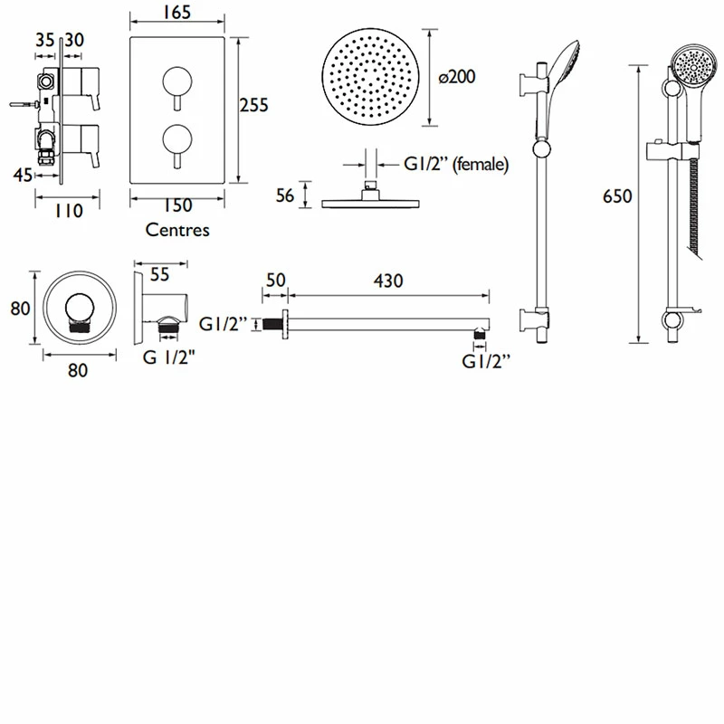 Bristan Prism Dual Concealed Mixer Shower With Shower Kit And Fixed Head 4 Bristan Prism Dual Concealed Mixer Shower With Shower Kit And Fixed Head - Image 2