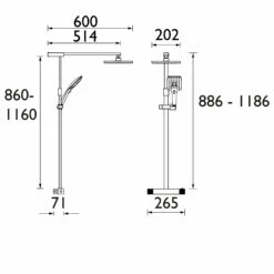 Bristan Quadrato FastFit Bar Mixer Shower With Shower Kit And Fixed Head