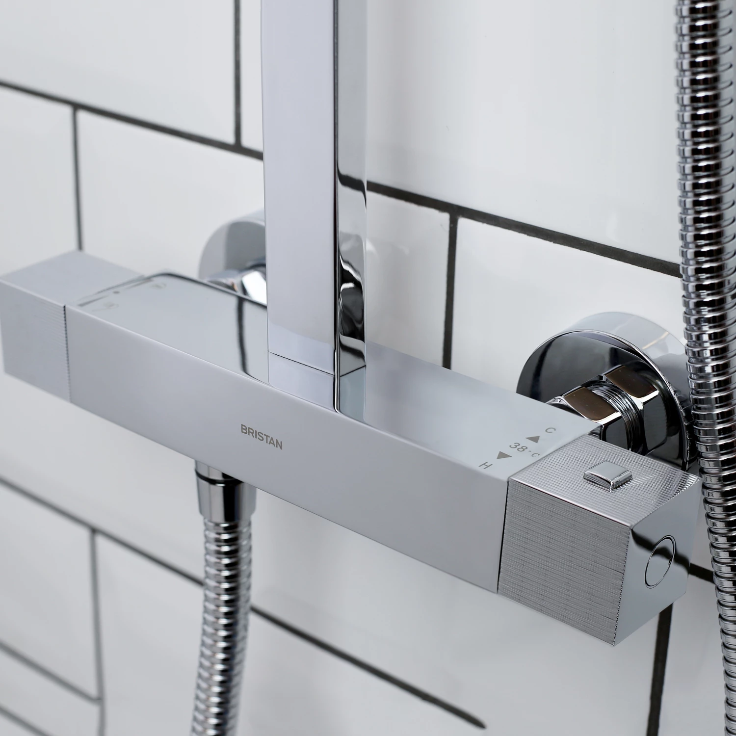 Bristan Quadrato FastFit Bar Mixer Shower With Shower Kit And Fixed Head 9 Bristan Quadrato FastFit Bar Mixer Shower With Shower Kit And Fixed Head - Image 7