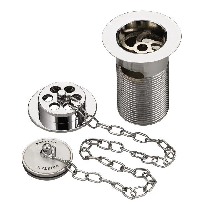 Bristan Traditional Bath Waste With Porcelain Plug Chrome - Slotted 4 Bristan Traditional Bath Waste With Porcelain Plug Chrome - Slotted - Image 2