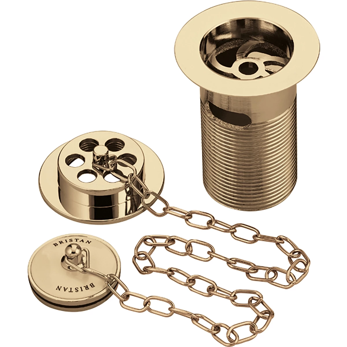 Bristan Traditional Bath Waste With Porcelain Plug Gold - Slotted 3 Bristan Traditional Bath Waste With Porcelain Plug Gold - Slotted