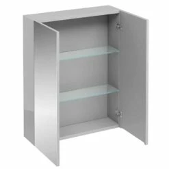 Britton 2-Doors Mirrored Bathroom Cabinet 750mm H X 600mm W - Light Grey