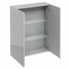 Britton Wall Hung 2-Door Storage Unit 600mm - Light Grey 2 Britton Wall Hung 2-Door Storage Unit 600mm - Light Grey -HEATANDPLUMB Sales britton bathroom furniture ac20l