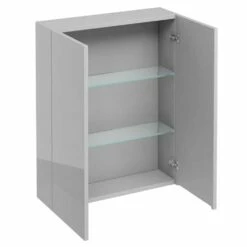 Britton Wall Hung 2-Door Storage Unit 600mm - Light Grey