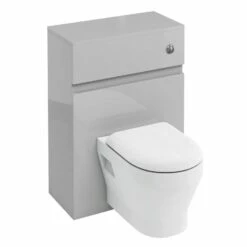 Britton D30 Back To Wall WC Unit With Dual Flush Cistern And Button - Light Grey
