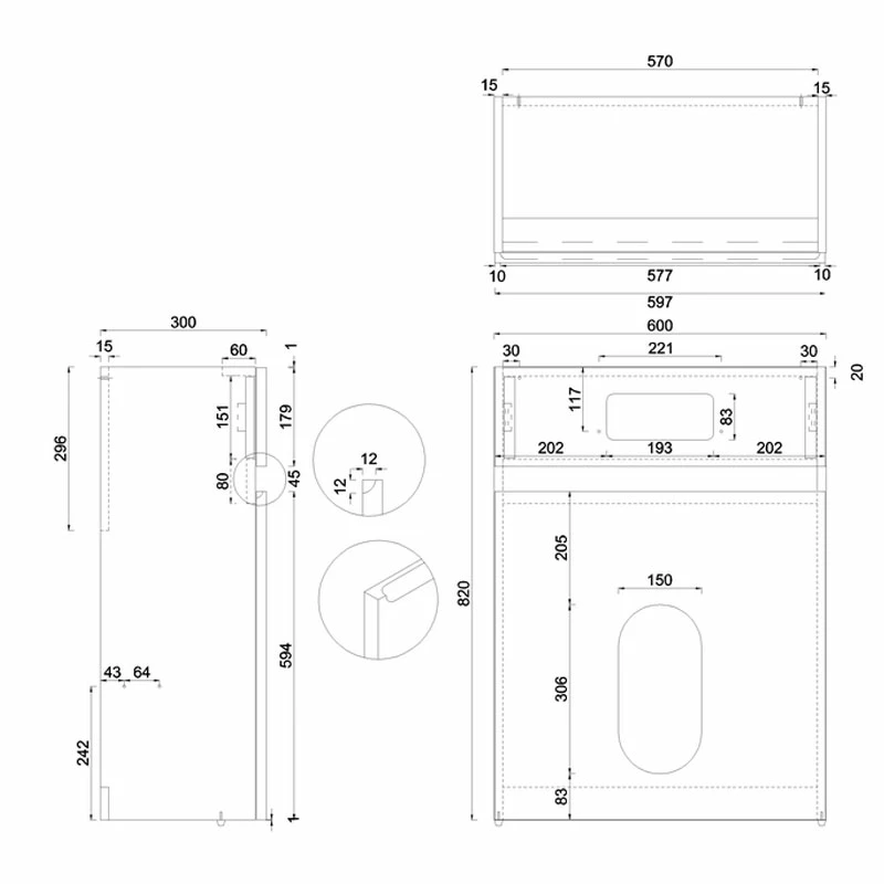 Britton D30 Back To Wall WC Unit With Dual Flush Cistern And Plate - Light Grey 4 Britton D30 Back To Wall WC Unit With Dual Flush Cistern And Plate - Light Grey - Image 2