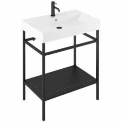 Britton Shoreditch Frame 700mm Wide Basin With Black Washstand - 1TH -HEATANDPLUMB Sales britton shoreditch basin frame002 shr 017 3