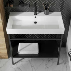 Britton Shoreditch Frame 850mm Wide Basin With Black Washstand - 1TH -HEATANDPLUMB Sales britton shoreditch basin frame003 shr 018 2