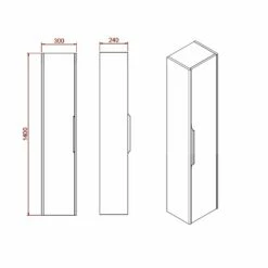 Britton Shoreditch 1-Door Tall Base Unit 300mm Wide - Matt Blue