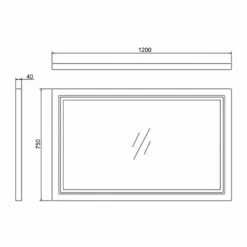 Burlington 120 Fitted Framed LED Bathroom Mirror 750mm High X 1200mm Wide - Classic Grey