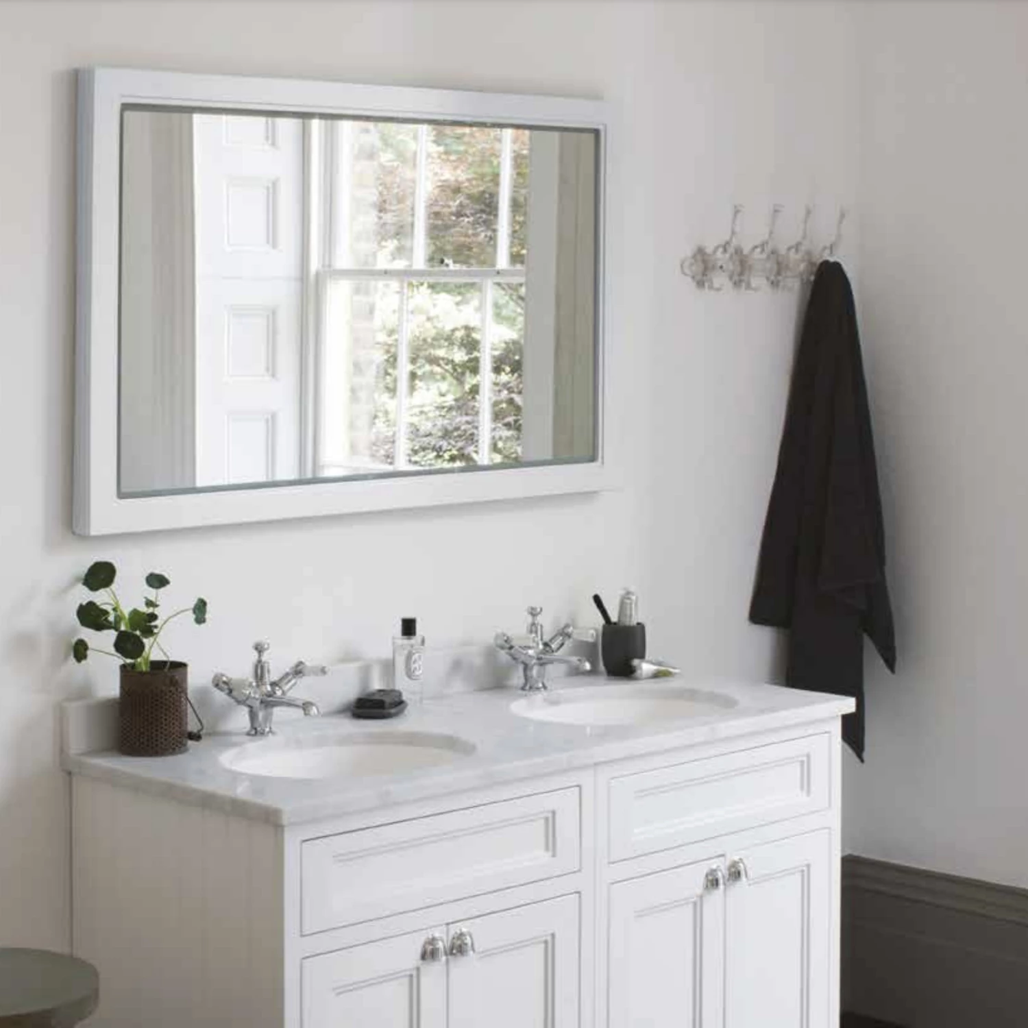 Burlington 120 Fitted Framed LED Bathroom Mirror 750mm High X 1200mm Wide Matt White 4 Burlington 120 Fitted Framed LED Bathroom Mirror 750mm High X 1200mm Wide Matt White - Image 2