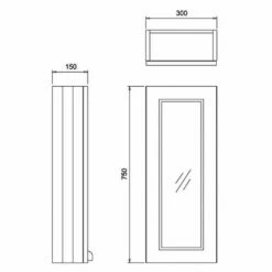Burlington 30 Fitted 1-Door Mirror Wall Cabinet Unit 300mm Wide - Matt White