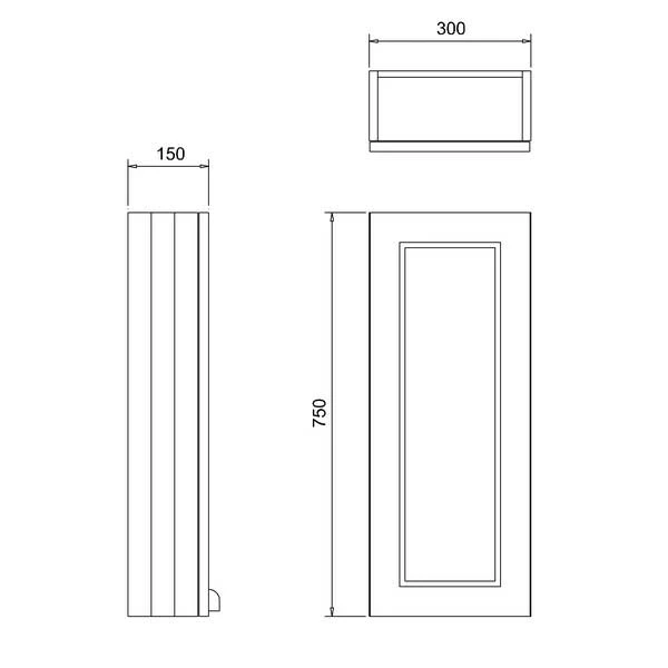 Burlington 30 Fitted 1-Door Wall Cabinet Unit 300mm Wide - Classic Grey 4 Burlington 30 Fitted 1-Door Wall Cabinet Unit 300mm Wide - Classic Grey - Image 2