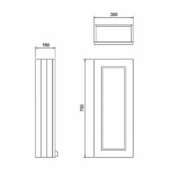 Burlington 30 Fitted 1-Door Wall Cabinet Unit 300mm Wide Matt White